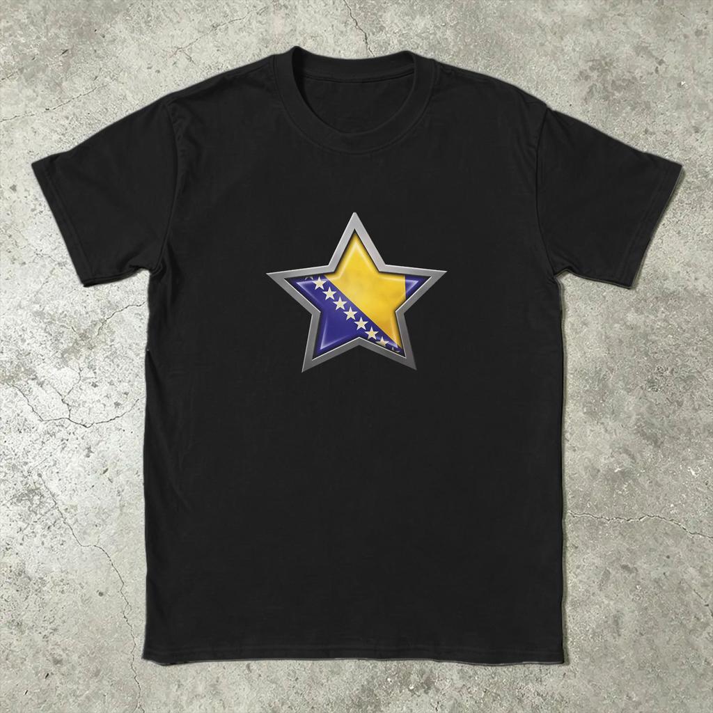 Vintage T Shirt Summer Bosnia And Herzegovina Flag Novelty Tshirts Cotton Tee Shirt For Unisex Y2k Classic Lshort Sleeve Top Tees