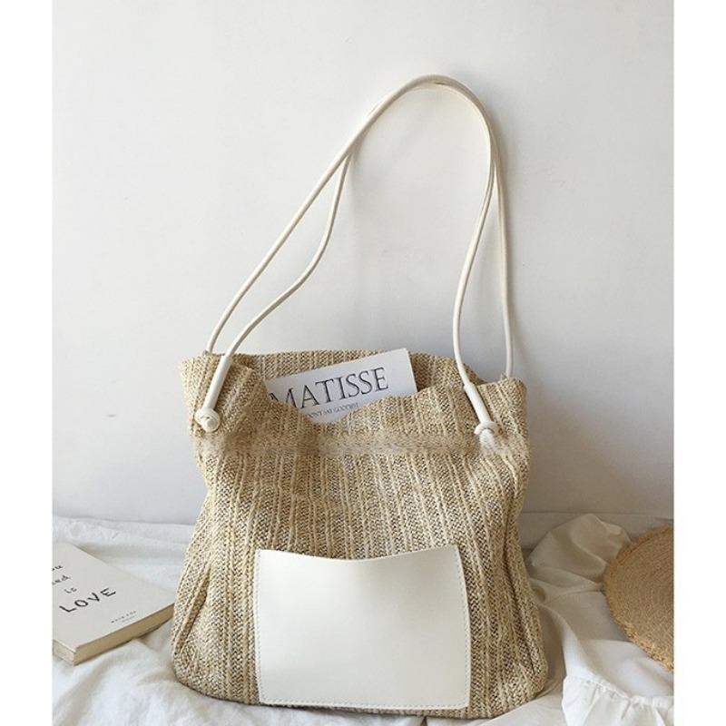 Tote Bag, Vacation Style Single-shoulder Bag, Large-capacity Shopping Bag, Beach Bag
