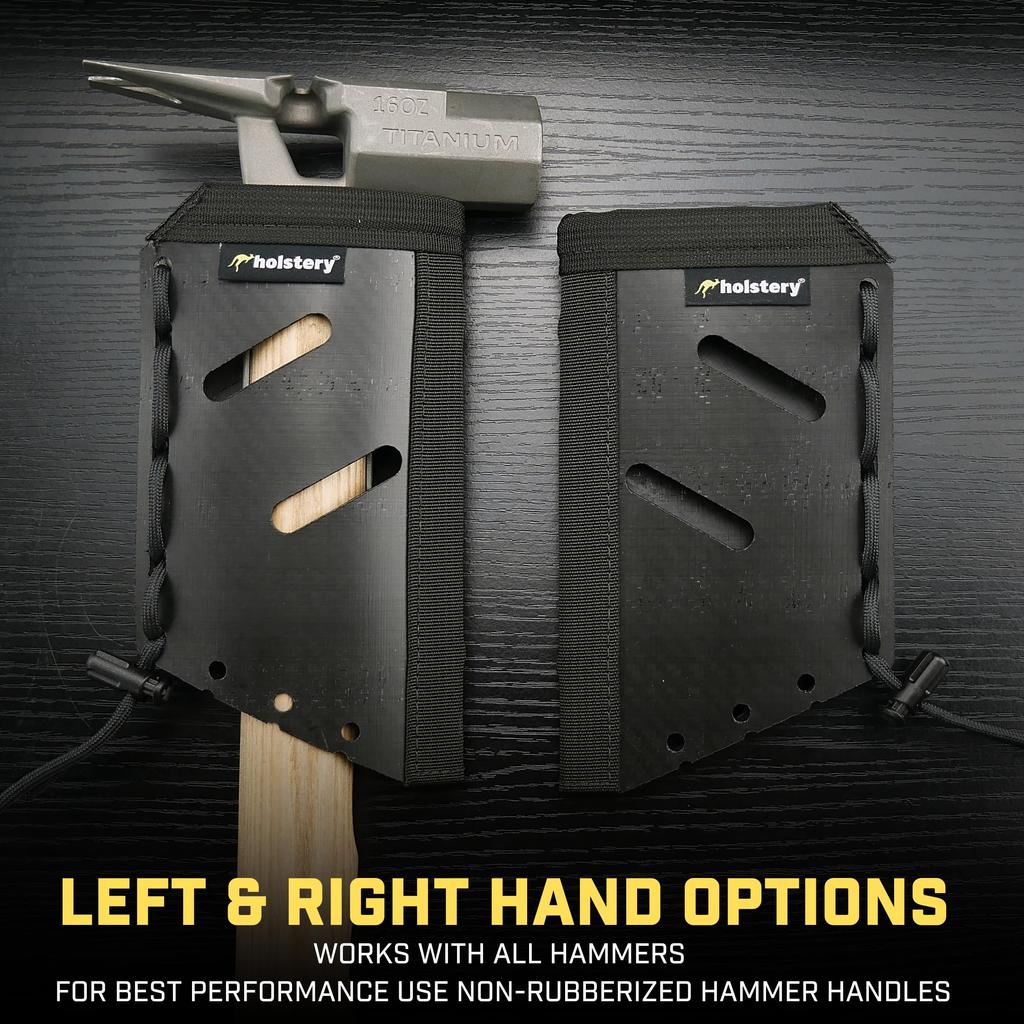 Jolly Roger Hammer and Tool Holster Adjustable Tool Belt Holster for Flat Bar Clip-on - Hammer, Hatchet, Mallet, Pliers, Square, Screwdriver, (Right