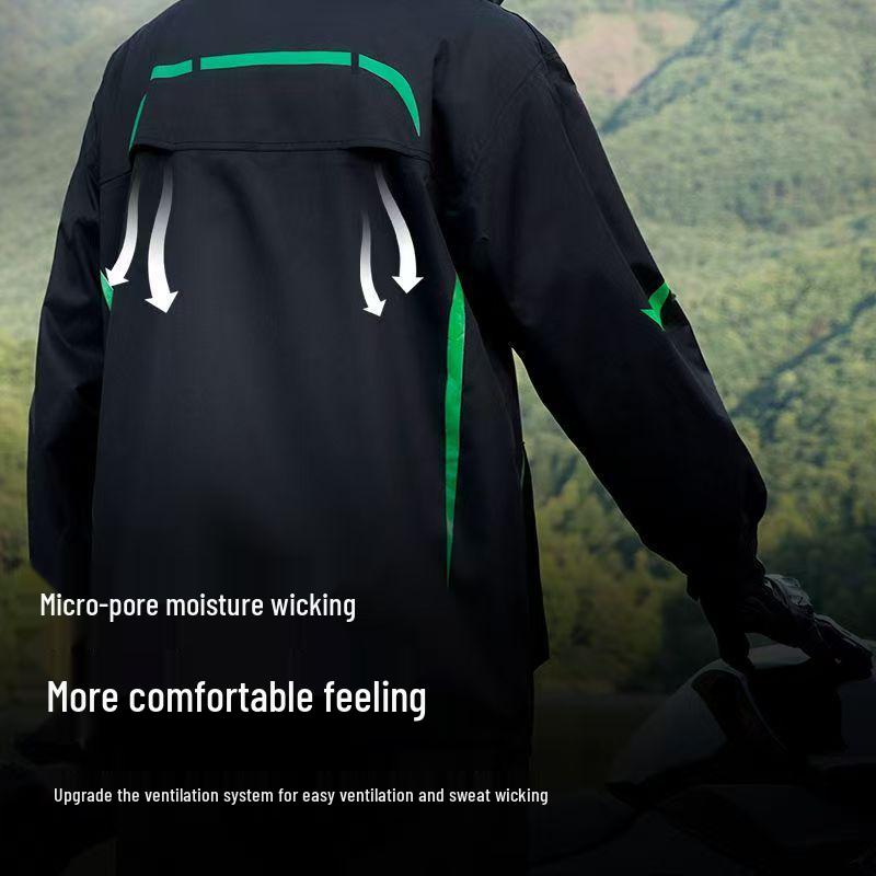 Men's Waterproof Raincoat and Pants Set - Stormproof Motorcycle Riding Gear