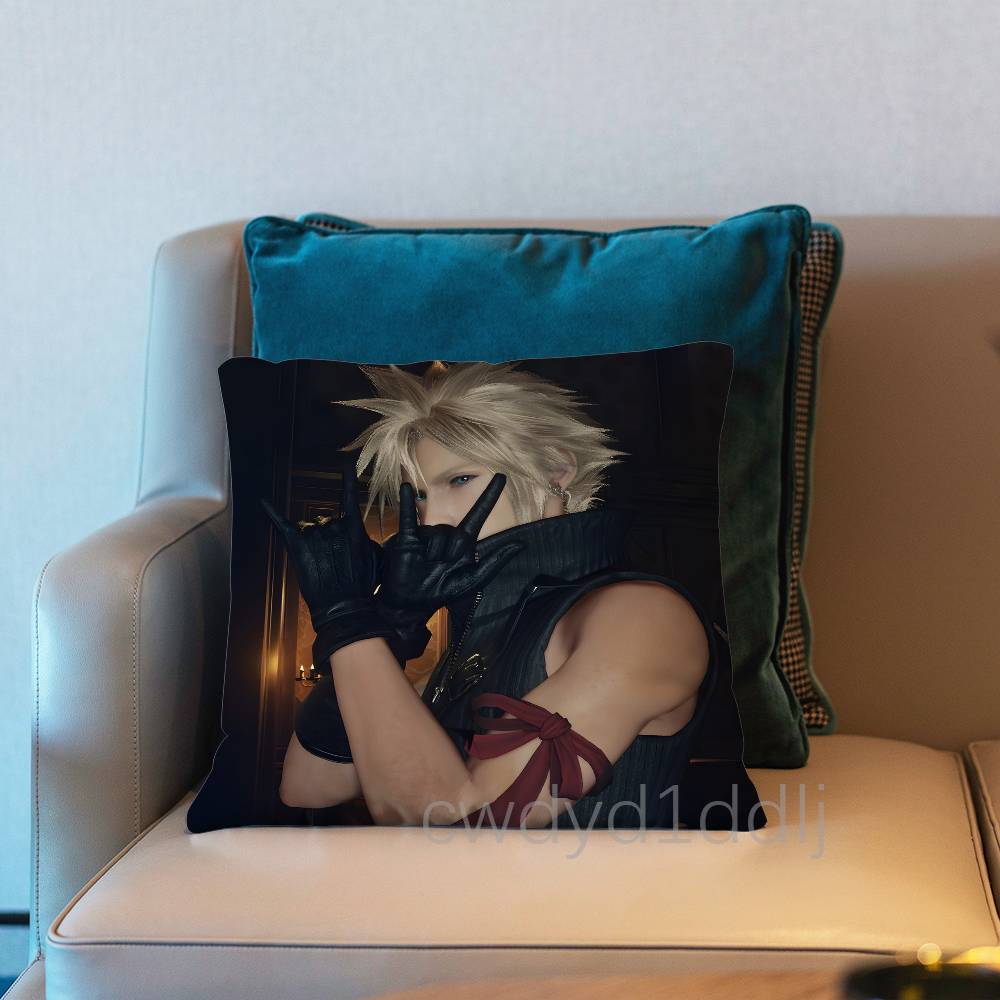 FFinal Fantasy VII Cloud Cushion Cover Pillow Cover Decor Pillowcase Printed Cushion Case For Couch