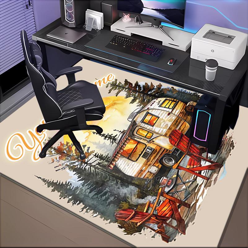 1PC Custom Name Adventure Sunset Scene Theme Floor Mat Ideal for Living Room, Game Rooms, Office, Bedroom, Floor Mat Playful Design