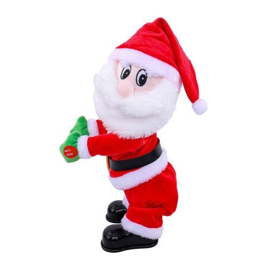 Šťastný twerkující Santa Claus panenka Vtipná tančící animovaná vánoční plyšová hračka Elektrická hudba zpívající Santa Claus Vánoční dekorace