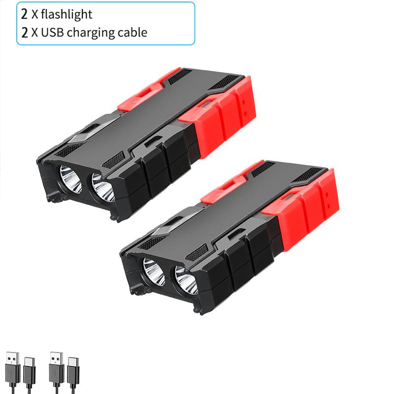 Mini Portable LED Flashlight Rechargeable Camping Hiking Fishing Light With Power Bank 3 Modes Lantern