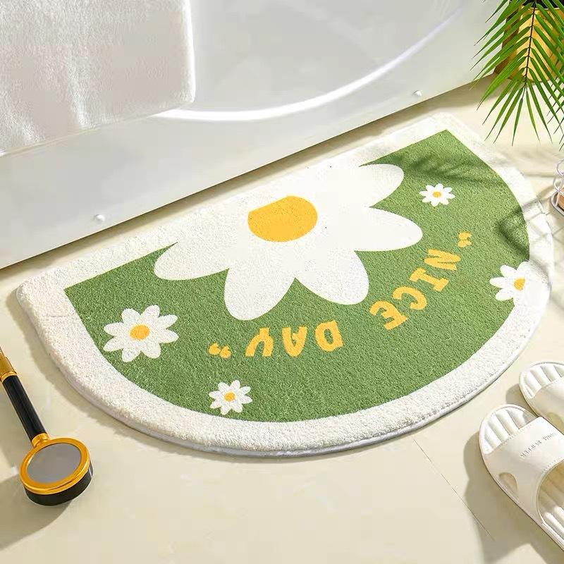 Small Fresh Imitation Cashmere Carpet Bathroom Toilet Floor Mat Toilet Absorbent Non-slip Mat Dirty Foot Mat Door Mat