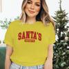Women T Shirt Santas Favorite Christmas Season Print Tops Tee White Tshirt Female Summer Tshirt Graphic Tee Female Tops Tee