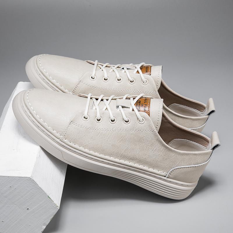 Zapatos de Hombre de Cuero Genuino Zapatos Casuales para Hombre Zapatillas de Moda Zapatos de Diseñador Cómodos para Hombre Planos Antideslizantes con Cordones Lisos Brogue
