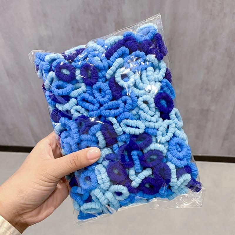 500 Stück/Set Kinder Einfarbig Gitter Welle Elastische Haarbänder Baby Mädchen Scrunchie Gummibänder Kind Süß Niedlich Haaraccessoires