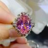 Royal Aquamarine Gemstone Finger Rings for Women Fashion Adjustable Open Ring GZW
