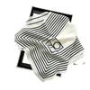 Black and white paper pattern mulberry silk silk scarf women's long strip simple and versatile silk small scarf spring and autumn thin silk scarf