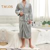 Camicia da Notte Invernale da Uomo Flanella Spessa Calda Vita Stretta con Cintura Allacciata Colore Solido Rever Tasche Ottimo Assorbimento dell'Acqua Media Lunghezza Abbigliamento da Casa Spa Hotel