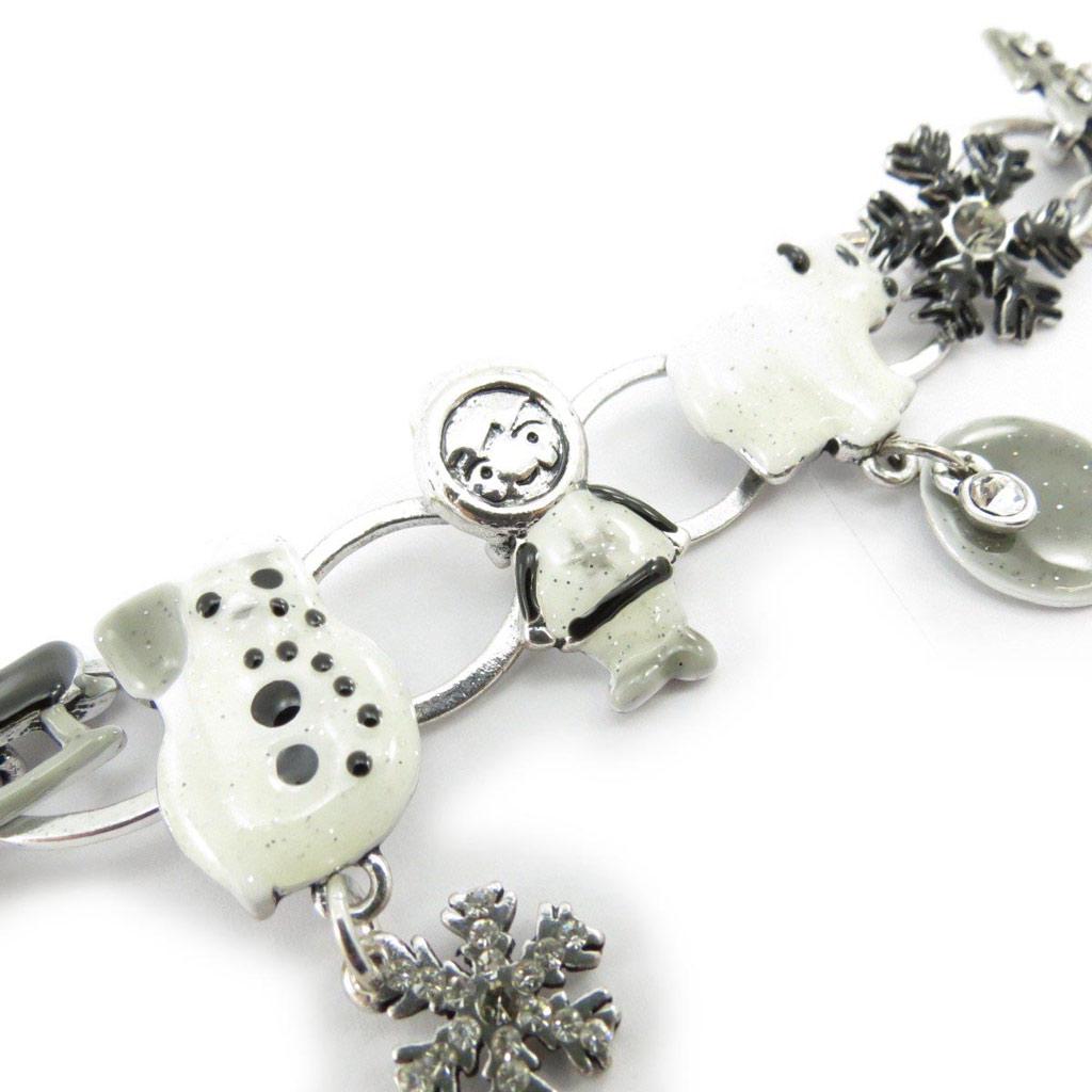 NOA [J5365] - Designer-Armband 'Frohe Weihnachten' weiß grau