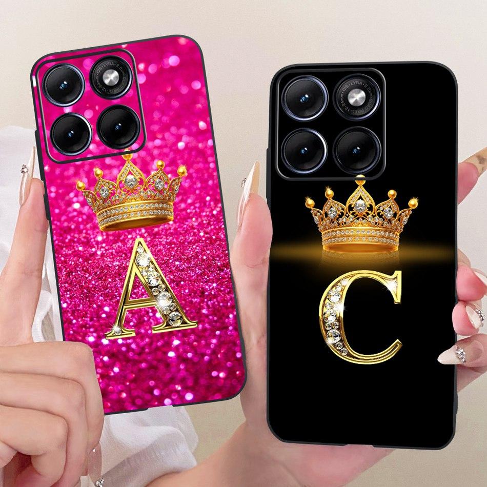 For Motorola Edge 70 Fusion 2026 Crown Letter Phone Case For Motorola Edge70 Fusion 5G XT2605 Black Silicone Soft Cases Bumpers