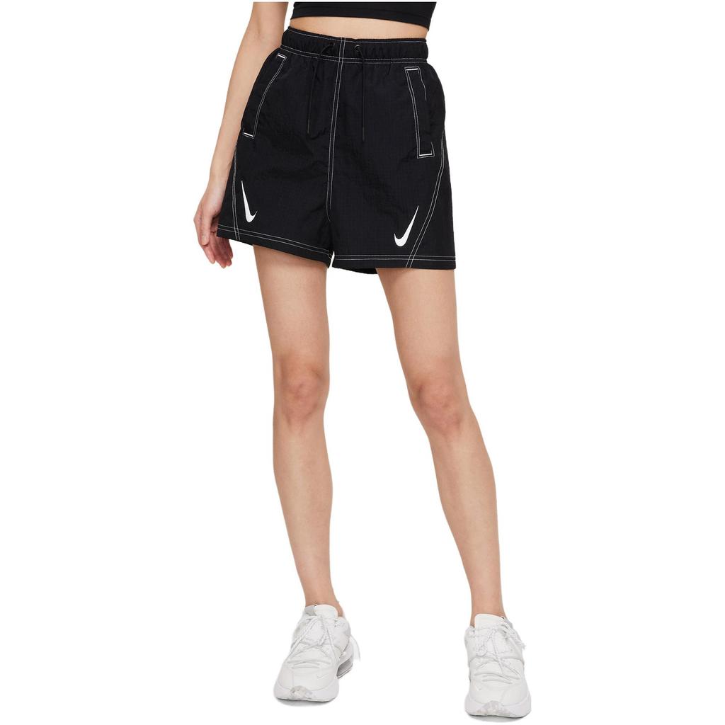 Nike Shorts de sport tissés slim fit à lacets avec imprimé logo pour femmes Noir DR6206-010