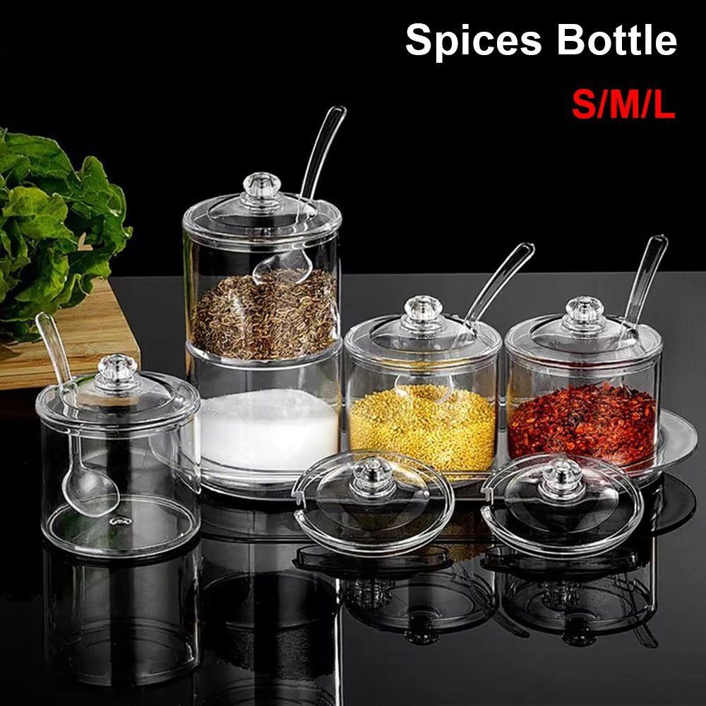 1Pcs S/M/L Spices Bottles Acrylic Salt Pepper Shakers New Seasoning Jars