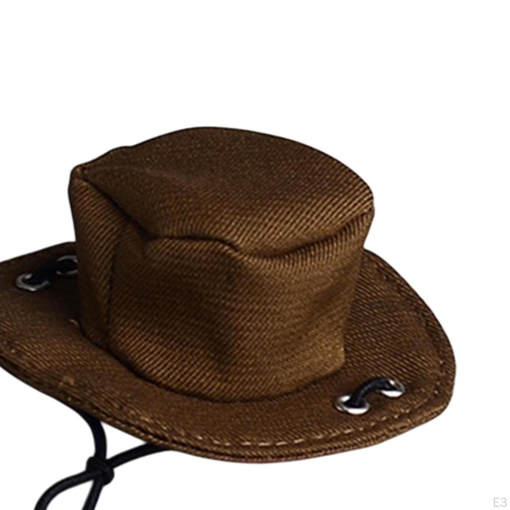 1/12 Mini Cowboy Hat Action Figure Props Model Doll Toy Western Decorative