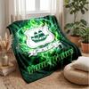 Coperta Flanella con Testo Nome Personalizzato Plymouth Argyle FC Logo Calcio Plaid Pile Personalizzato Regalo Speciale per Divano Camera da Letto Casa