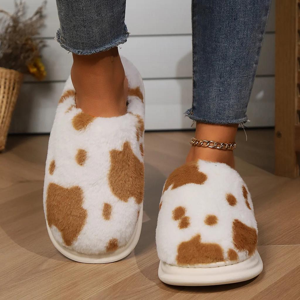 Women Cotton Slippers 2025 New Winter Warm Shoes Soft Plush Anti-slip Couples Indoor House Floor Slipper Men Slip on Footwear