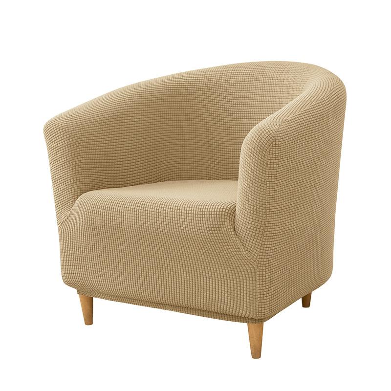 

1pc Stretch Club Armchair Slipcover Polar Fleece Solid Color Barrel Tub Sofa Cover Furniture Protector Jacquard Couch Cover