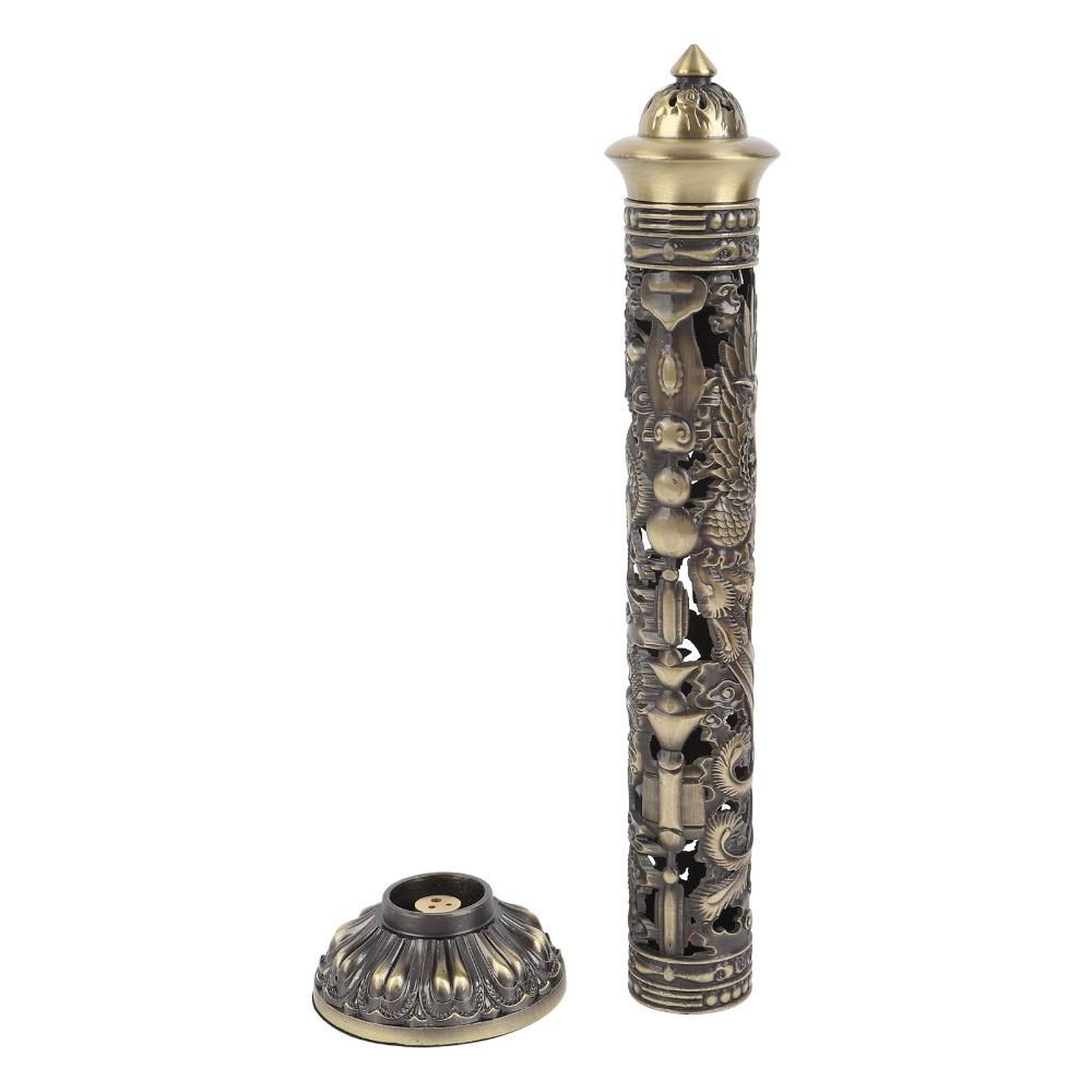 1 Stück Bronze Farbe Drache Phönix Räucherhalter Vertikales Design Messing Räucherturm Heimdeko