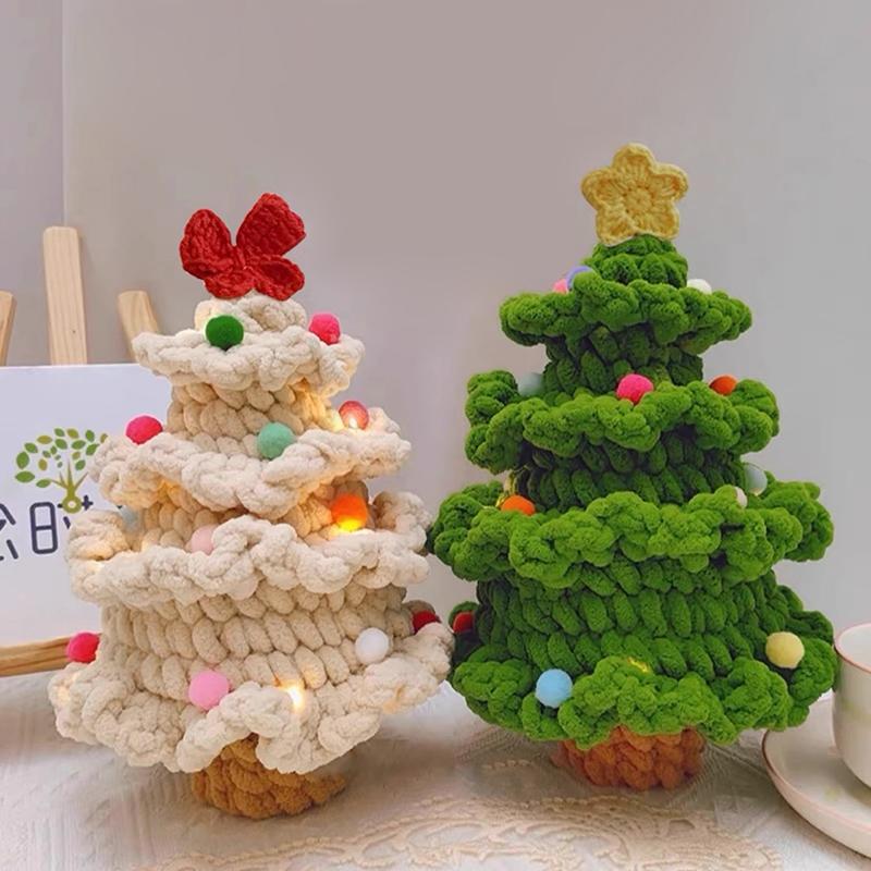 Ručně pletený vánoční stromek Hotové háčkované ozdoby Kreativní vánoční dárek pro ženy Vánoční dekorace navidad Potřeby