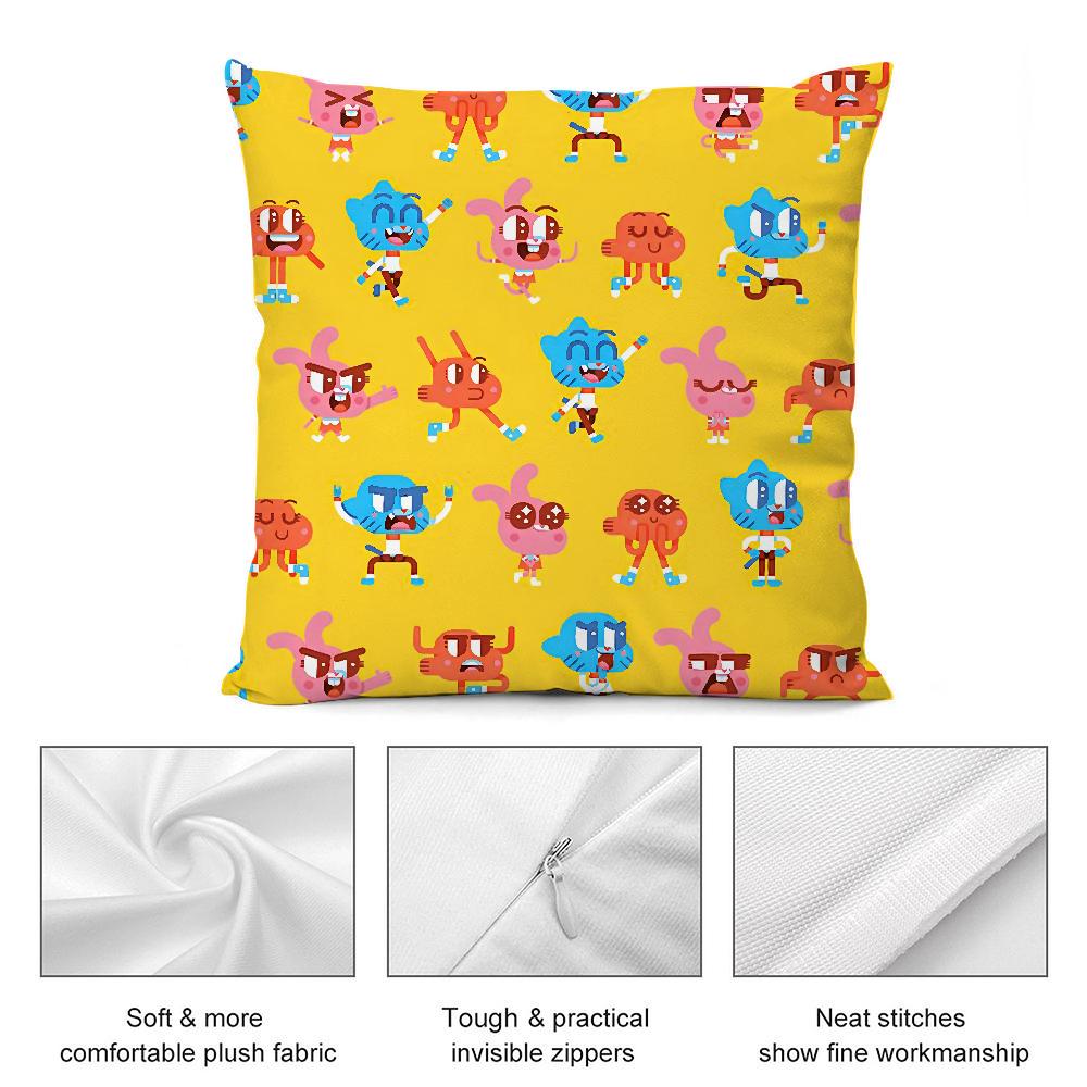 Animation Amazing World Gumball Pillow Case Short Plush Sofa Decorative Gift Home Double-sided Printing Cushion