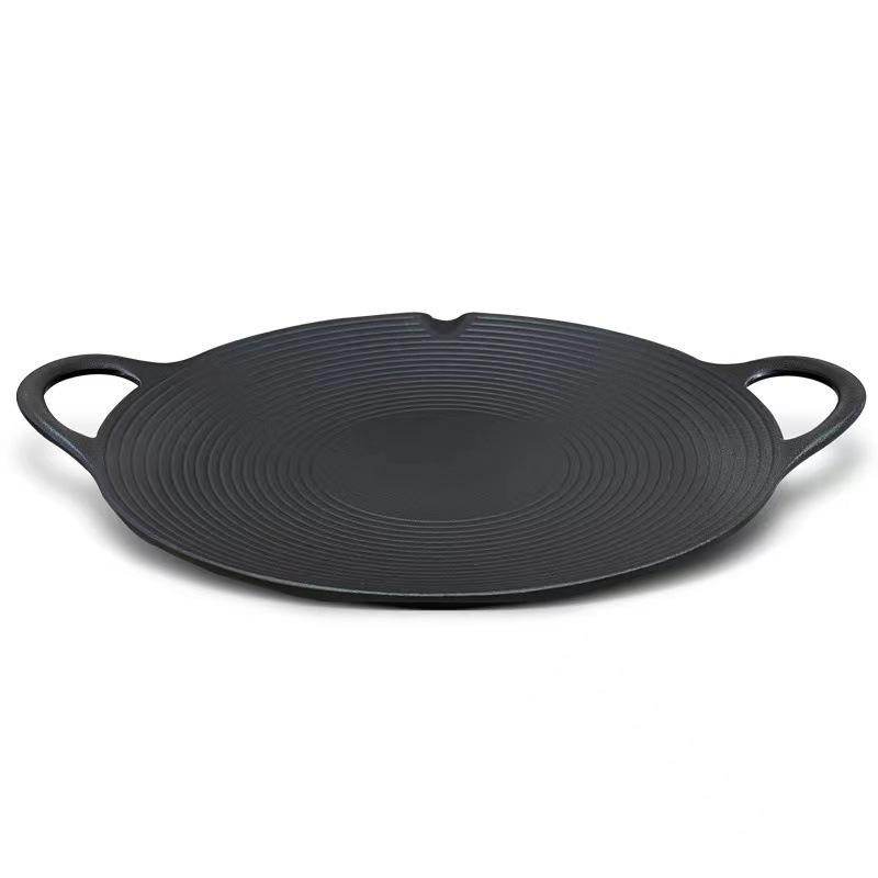 

Outdoor Indoor Suitable for Any Stove Barbecue Grill Cast Iron Grill Induction Cooker Light Luxury 30cm barbecue plate + hemp rope