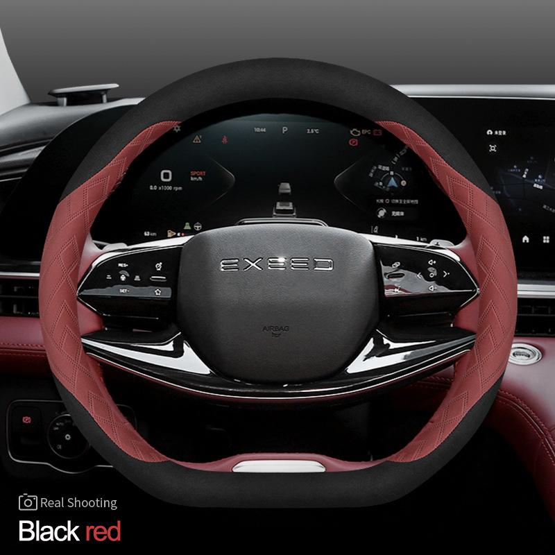 High Leather Braid On Car Auto Steering Wheel Cover Wrap for Exeed Yaoguang LX RX TXL VX TX D Type Steering Wheel Holder