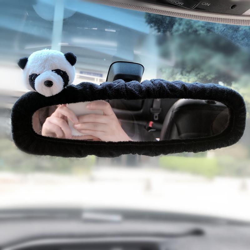 Various Plush Panda Interior Accessories Protective Cover Gear Shift Collars Steering Covers Neck Pillow Seat Belt Accessories