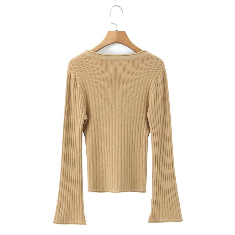 Korean Retro V-Neck Cardigan & High Waist Pleated Skirt Knit Set