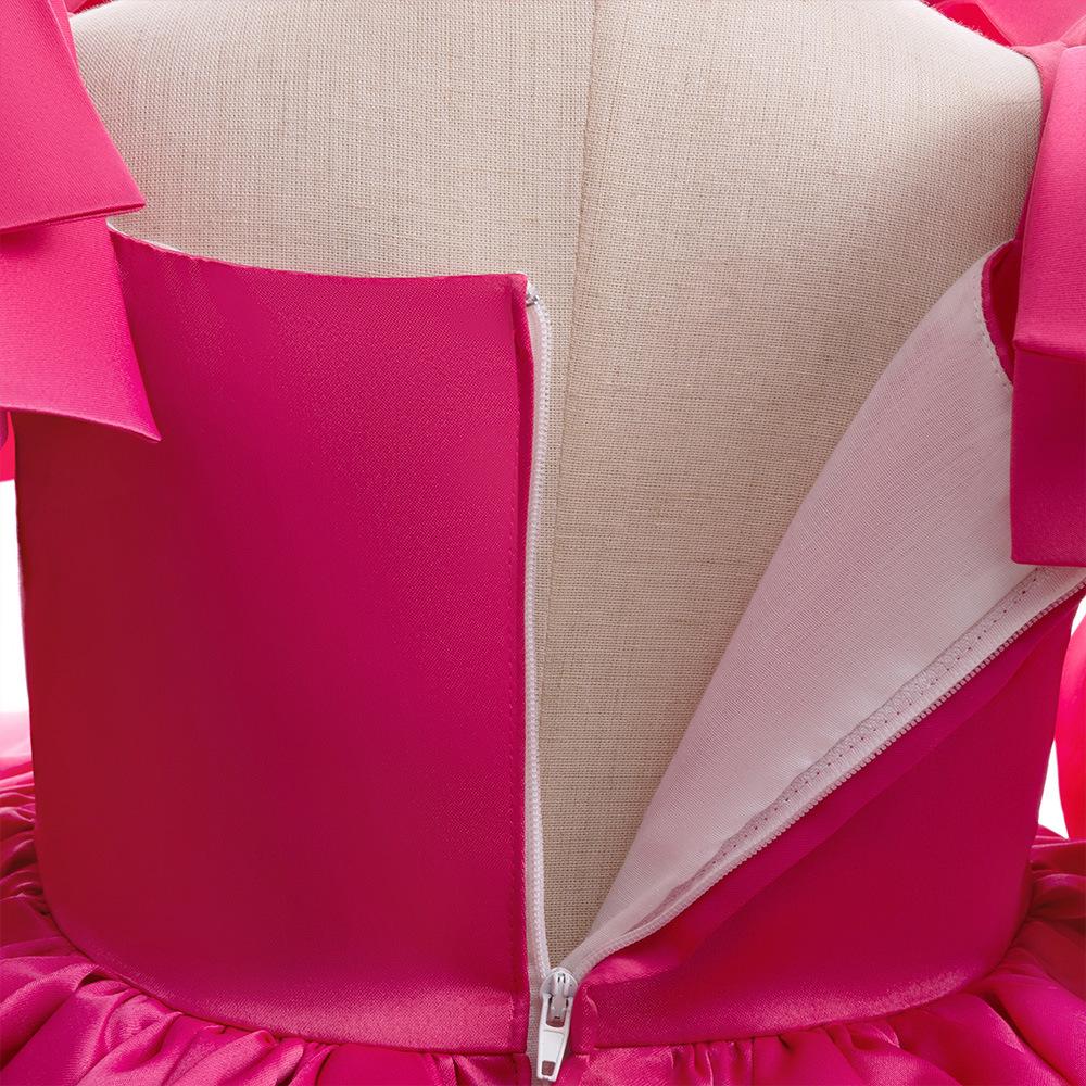 Robe de Princesse Satinée pour Filles – Jupe Plissée Papillon pour l'Été et la Remise des Diplômes