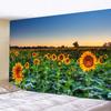 Large wall tapestry of natural forest chalet by the lake, hippie landscape art for home decoration, bohemian wall pendant inspired by nature