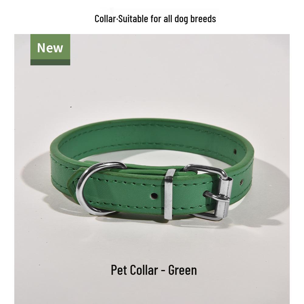 PU Leather Dog & Cat Collar for Small/Medium Breeds - Outdoor Walking Accessory
