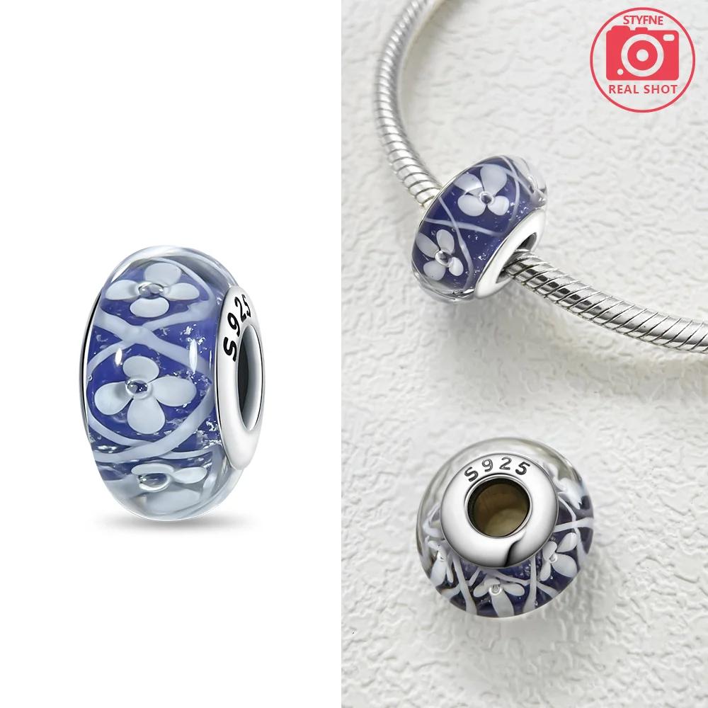 Authentic copper Bracelets Women Diy Gift Murano Jewellery Accessories Charm Bead Charms Bead Charms Flower Blue Star Shape Green Turtle Glass Bead Ch