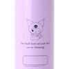 Sanrio (SANRIO) Stainless Steel Bottle with Cover, Kuromi Design, for Children, Keeps Drinks Cold Only, Capacity: 470mL, Name Space, One-Touch Open