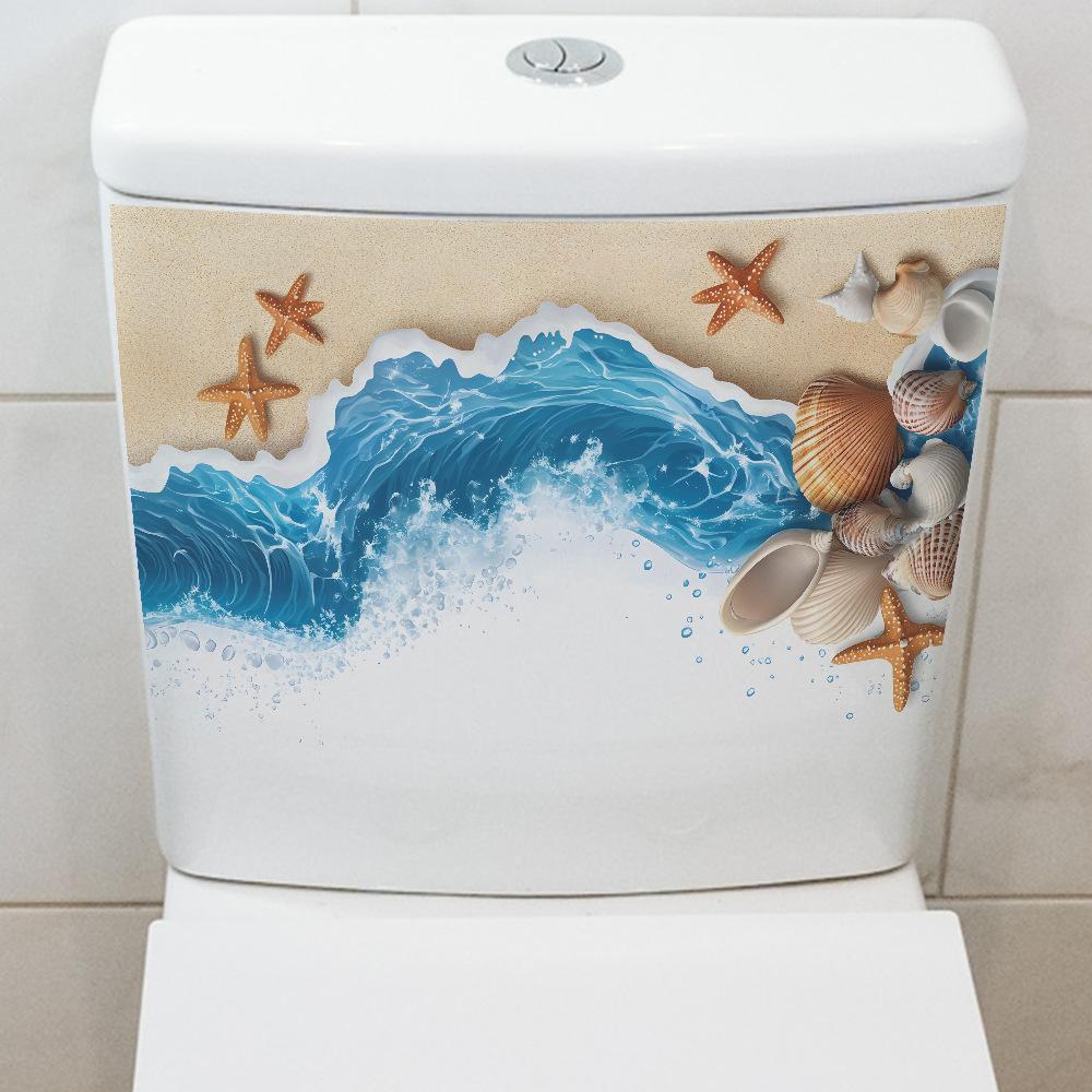 

Blue Sea Beach Shell Bathroom Toilet Decorative Wall Sticker 20*29CM/fun-m326
