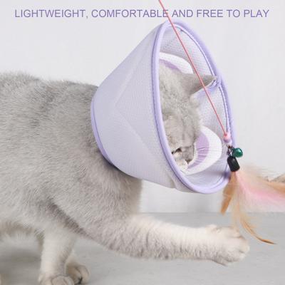 Yousheng Pet Collar Adjustable Soft Cat Recovery Collar Comfortable Breathable Pet Cone Collar for Post-Surgery