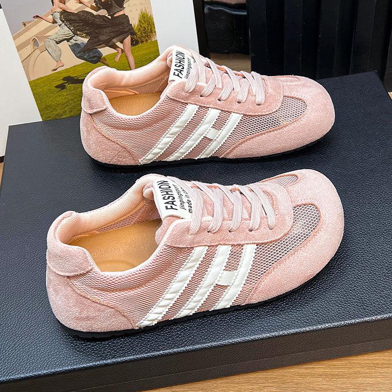 Popular retro mesh breathable German training shoes women's light and versatile flat-bottomed casual sports board shoes 2025 summer new