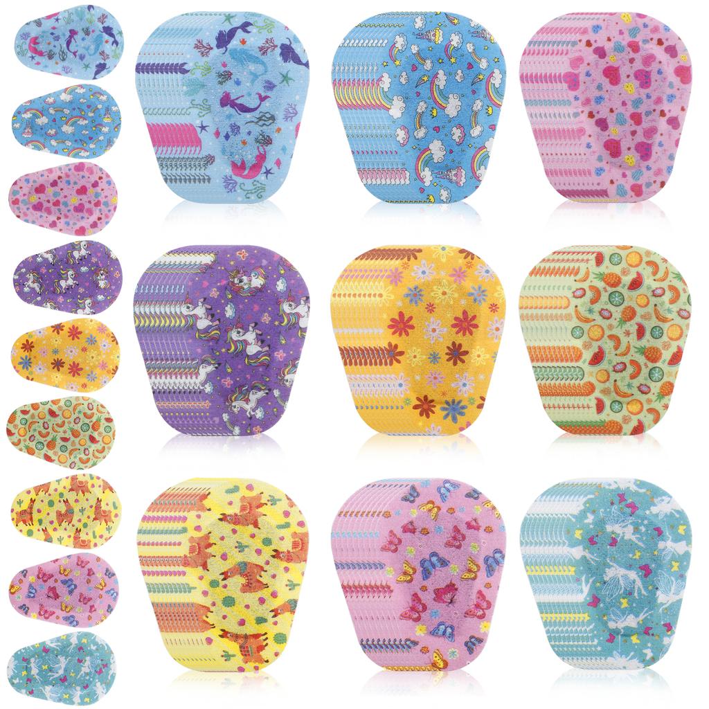 90Pcs Breathable Amblyopia Eye Patch Cute Cartoon Light Blocking Eye Patches Reusable Children Eye Pad for Amblyopia Girls Boys