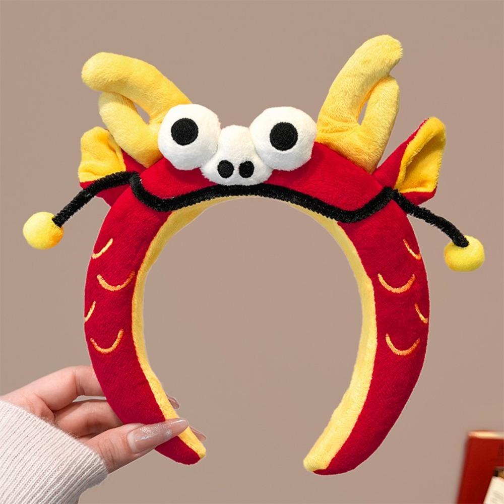 Cartoon Funny Hair Hoop God of Wealth Face Washing Hair Hoop New Year Plush Headband Children