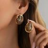 SHIXIN Vintage Colorful Inlaid Resin Stud Earrings Women Elegant Imitation Pearl Irregular Geometric Piercing Ear Jewelry Gifts