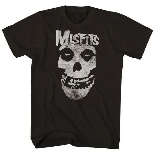 2026 New Fashion Misfits Punk Style Tshirt Retro Street Skull Pattern Men's Women T-shirt Hip Hop Streetwear Oversized Tshirt