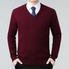 Men's Luxury Cashmere V-Neck Sweater - Warm, Stylish Autumn/Winter Layer for Middle-Aged Dads