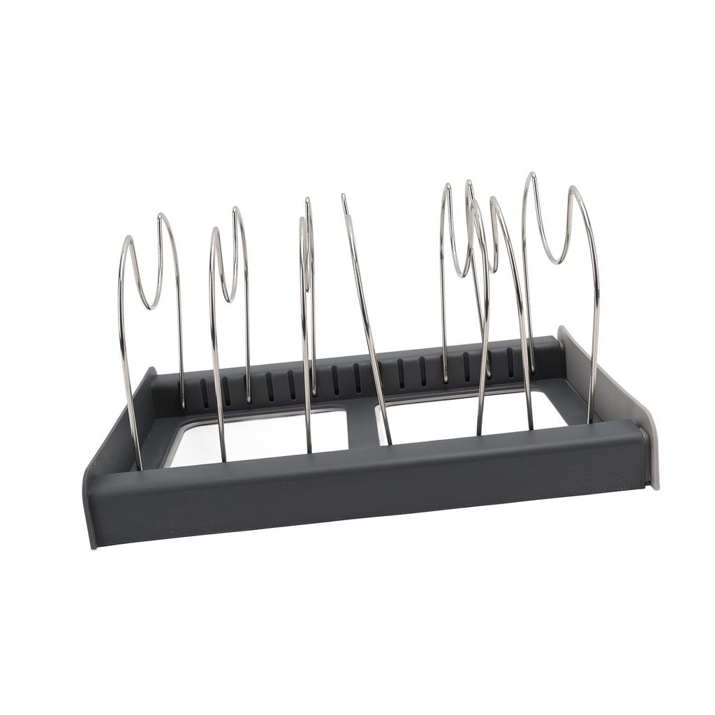 Expandable Pot and Pan Organizers Rack Kitchen Cabinet Pantry Bakeware Holder Shelves Lid with 7