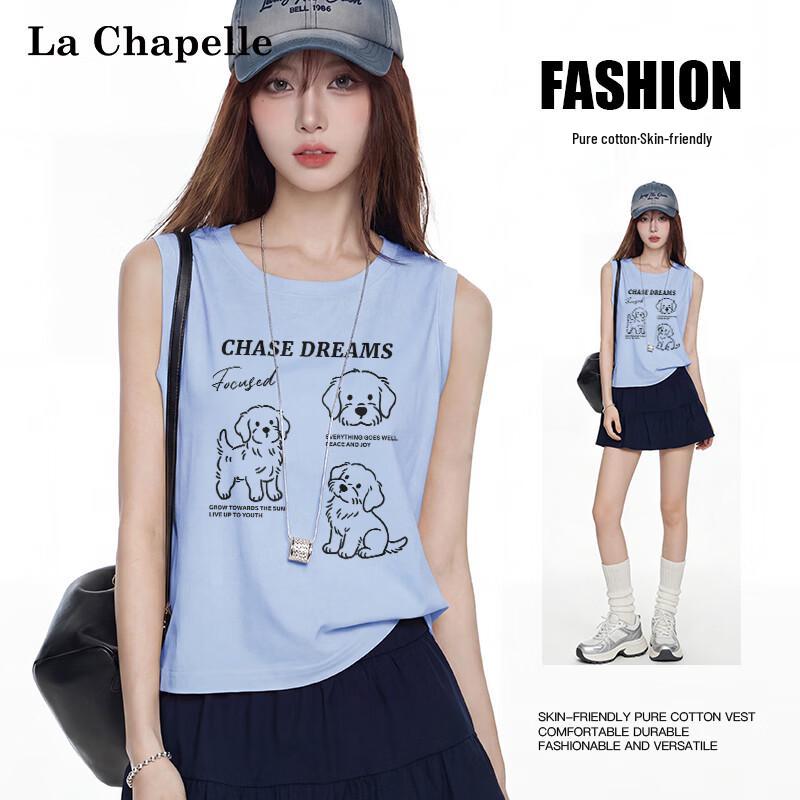 

La Chapelle Women s Sleeveless Golden Retriever Graphic T-Shirt L