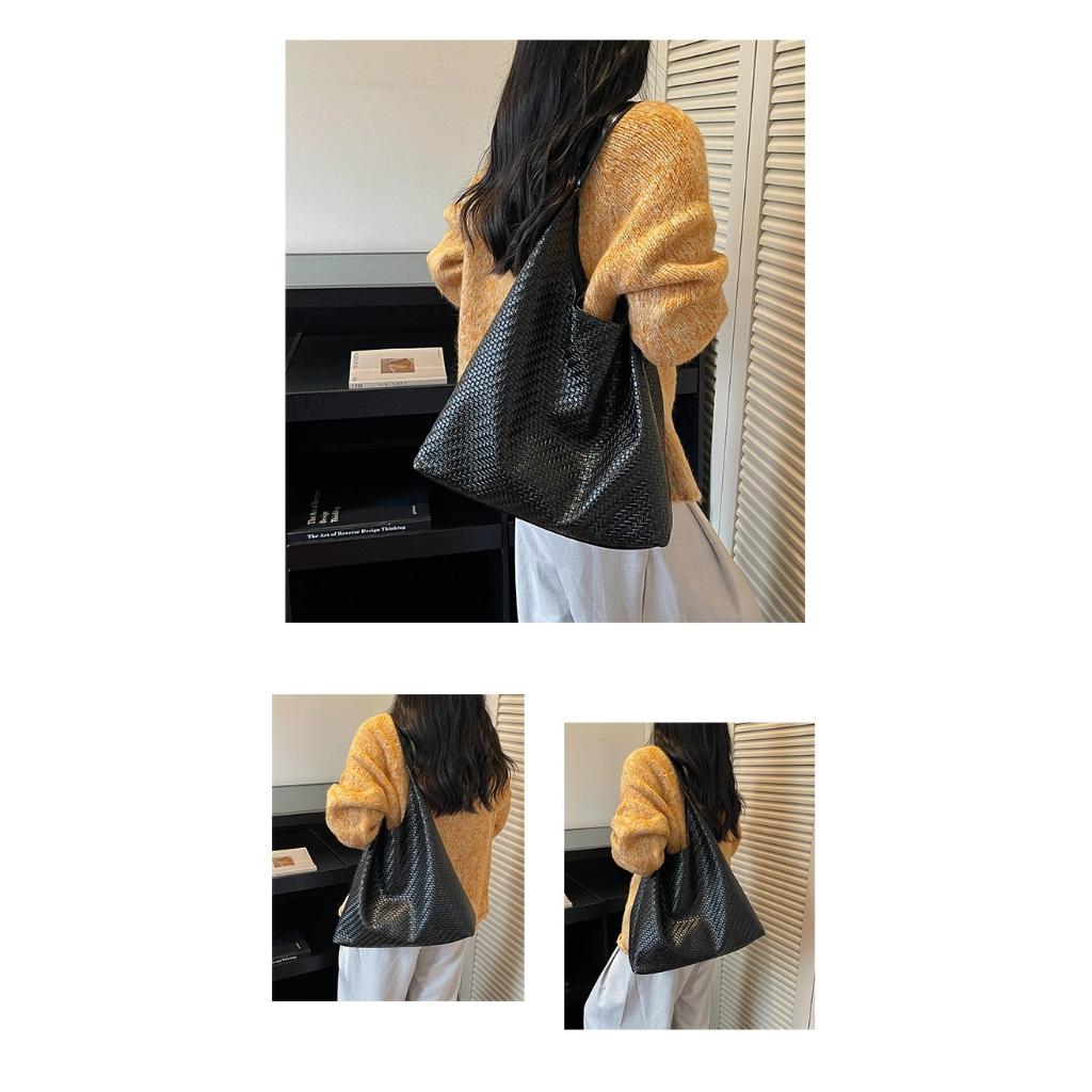 Xeie Thuk Tote Bag Women PU Woven Shoulder Daily