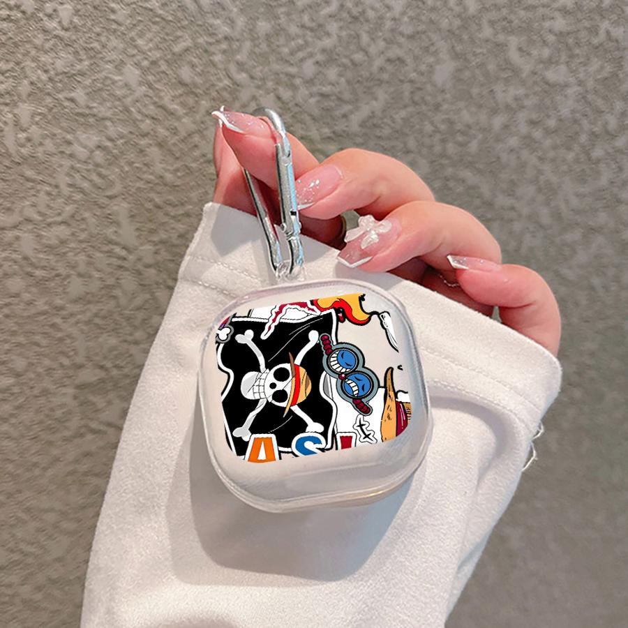 

Clear Earphone Cases Cover With Hook Case For Samsung Galaxy Buds 3Pro 4 Pro 4Pro 2Pro 3 FE Live 2 One Piece Logo Buds 4