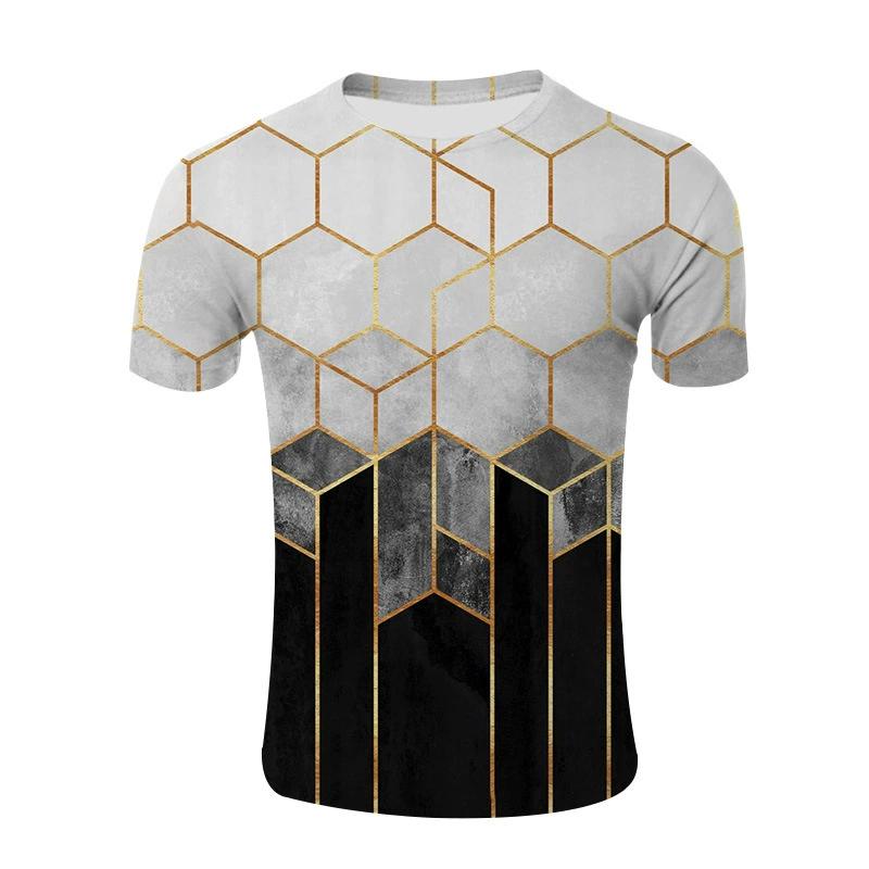 3D Digital Printing T-Shirt Teen Men's Short Sleeve Top Versatile Breathable