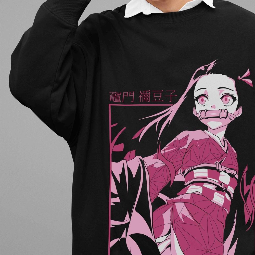 

Demon Slayer Sweatshirt Nezuko Sweater Kimetsu No Yaiba Doma Muzan Unisex Pull L