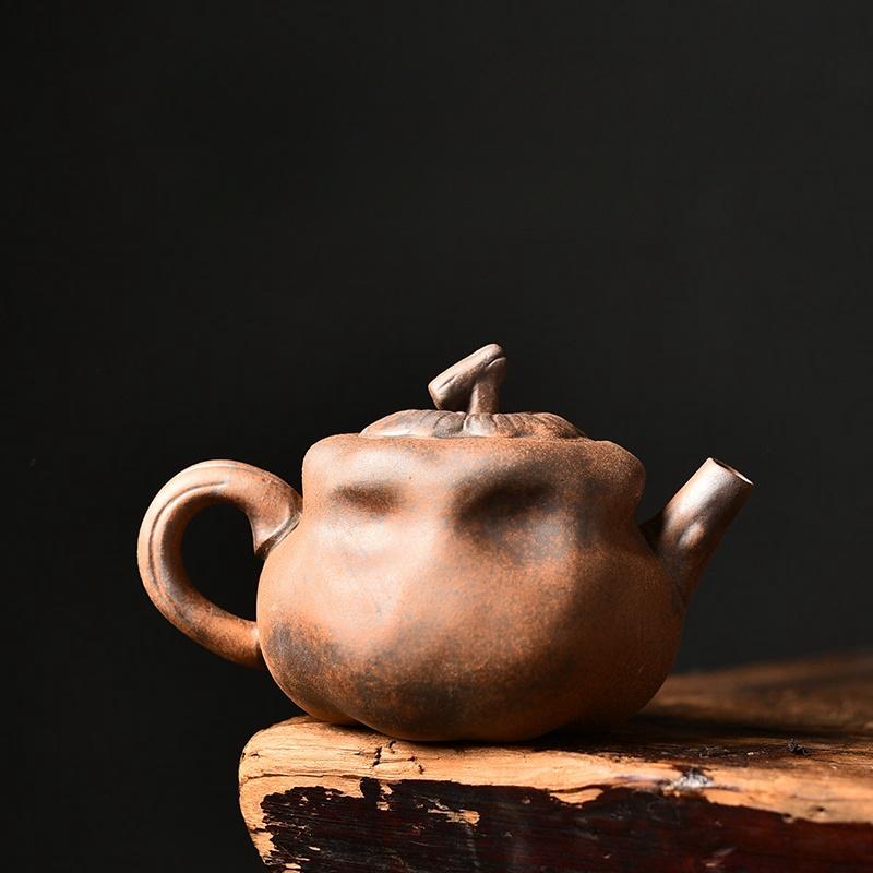 Raw Ore Rough Pottery Tea Pot, Handmade Tea Set, Single Pot, 120cc Small Tea Pot